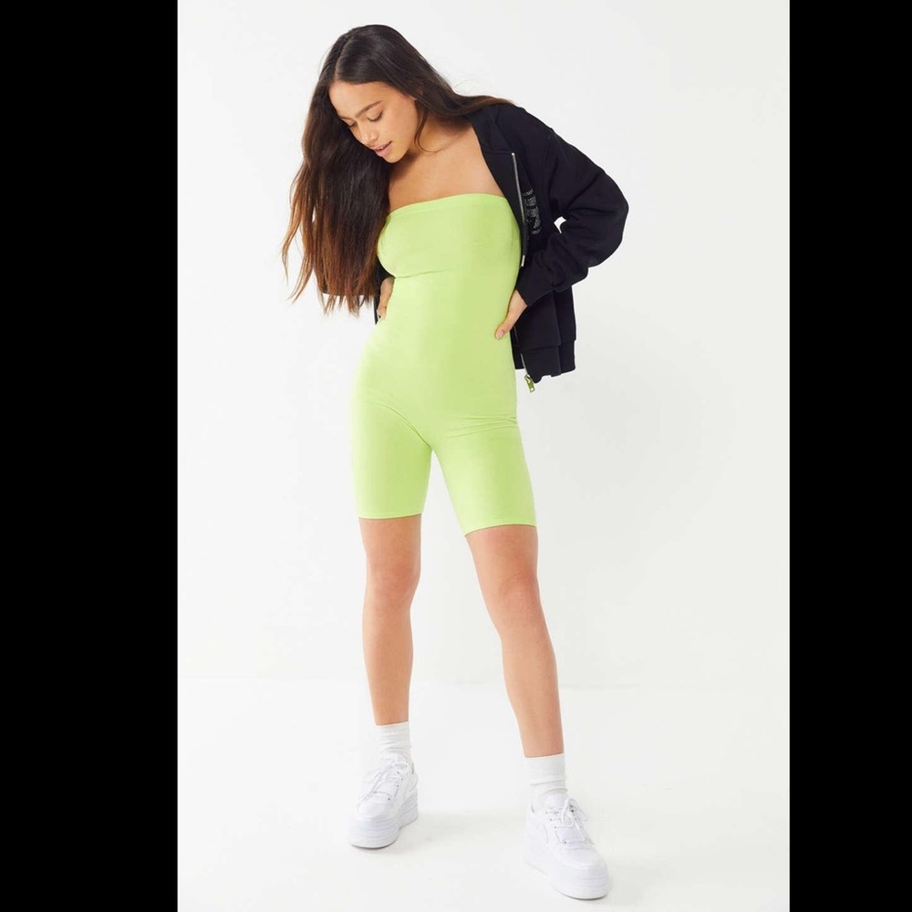 Out From Under Fly Girl Strapless Romper Lime L